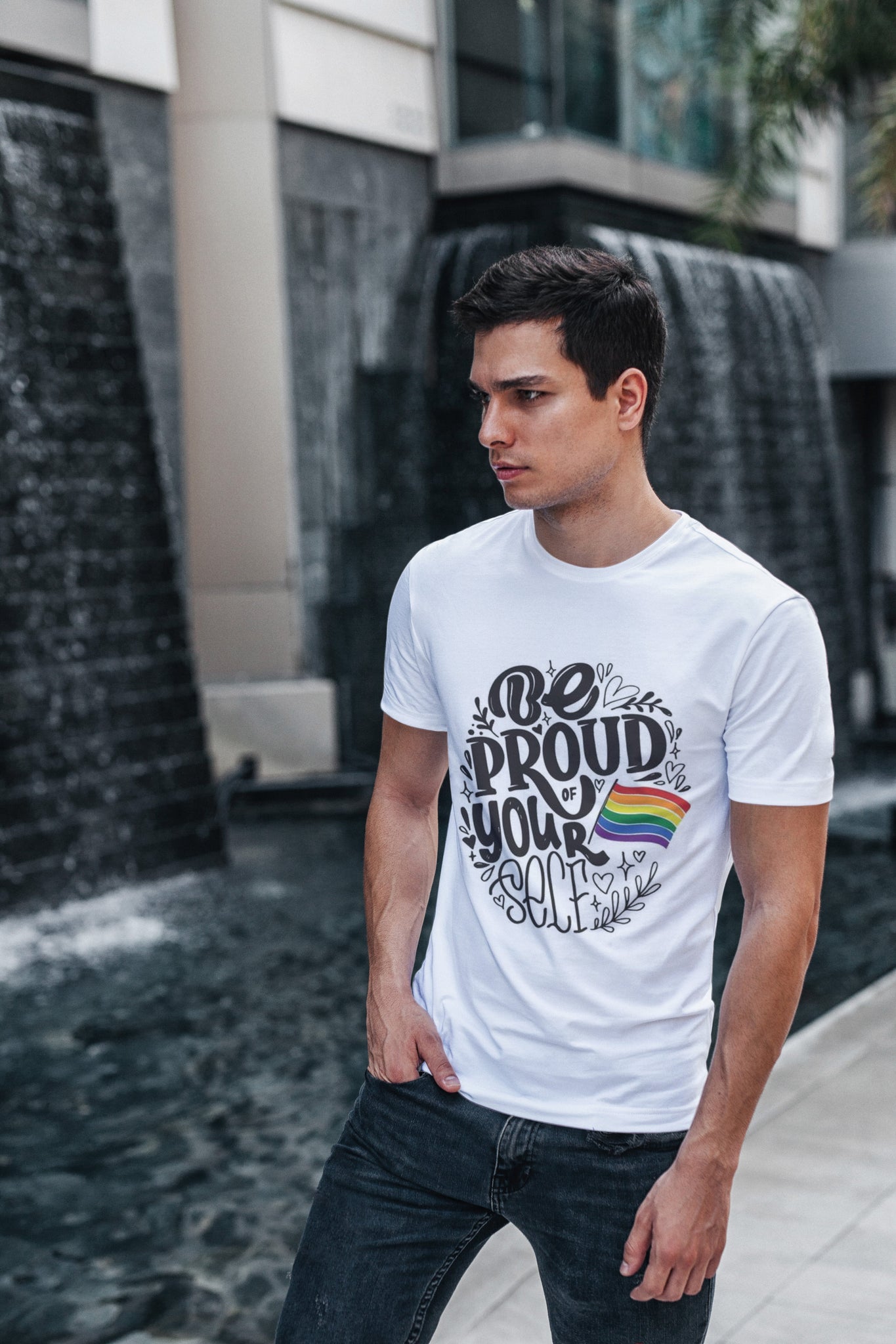 Pride" BE PROUD OF YOUR SELF "Caligraphy print tshit
