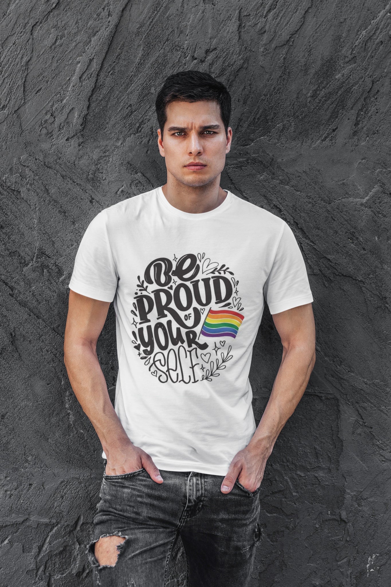 Pride" BE PROUD OF YOUR SELF "Caligraphy print tshit