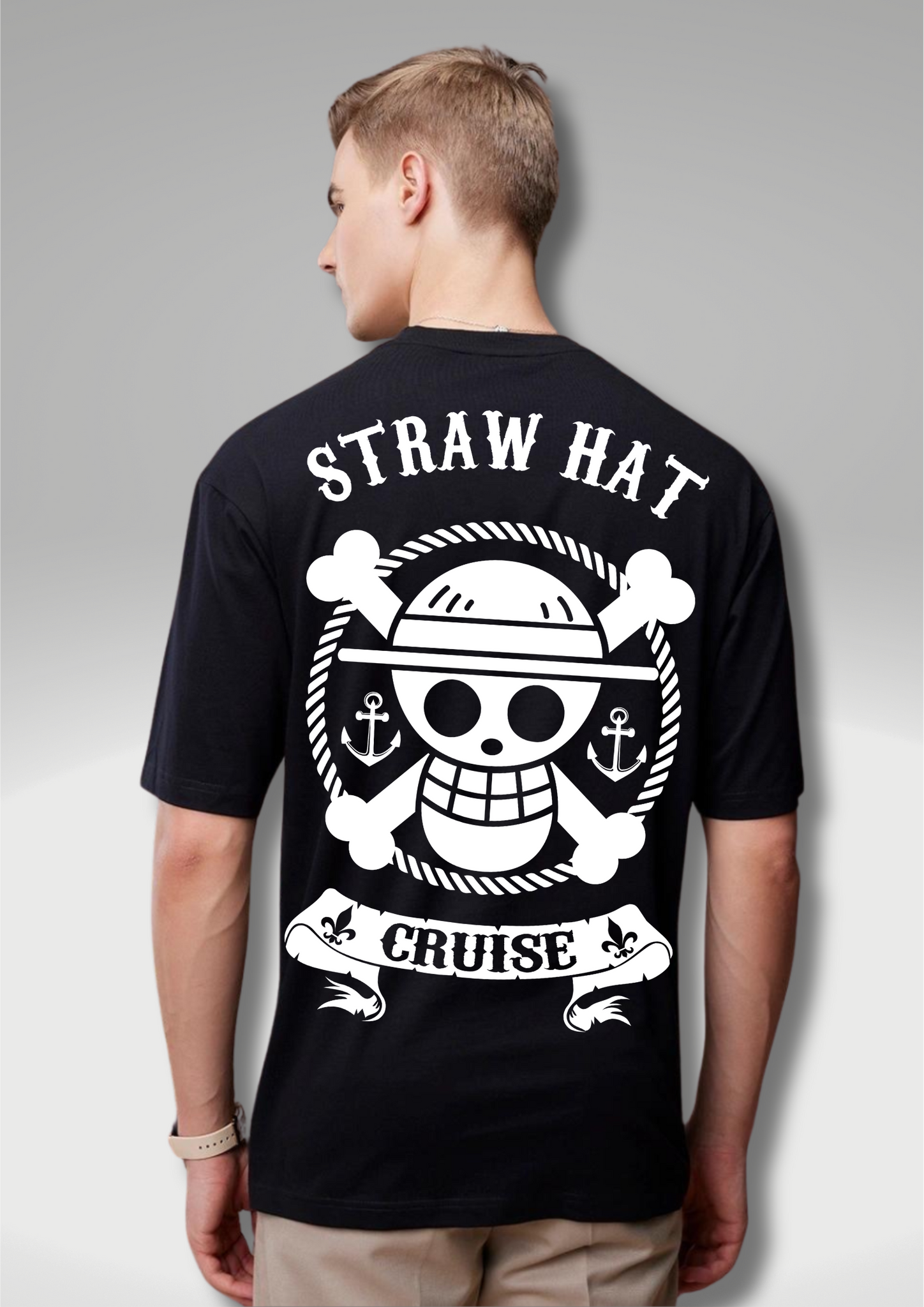 straw hat cruise printed tshirt