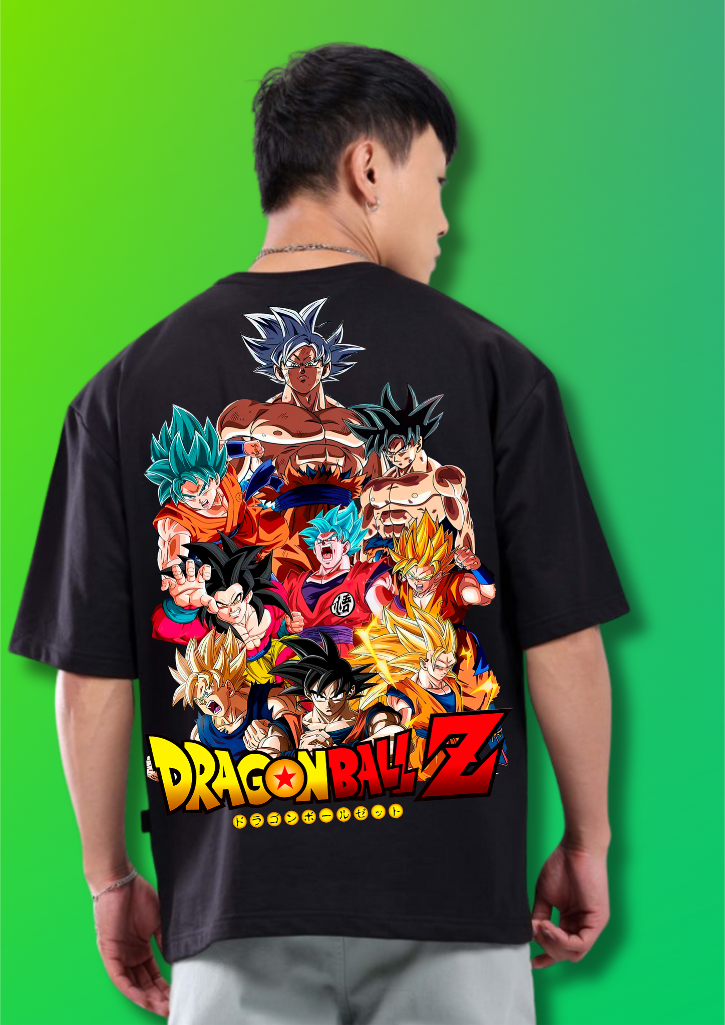 Goku all forms design printed tshirt