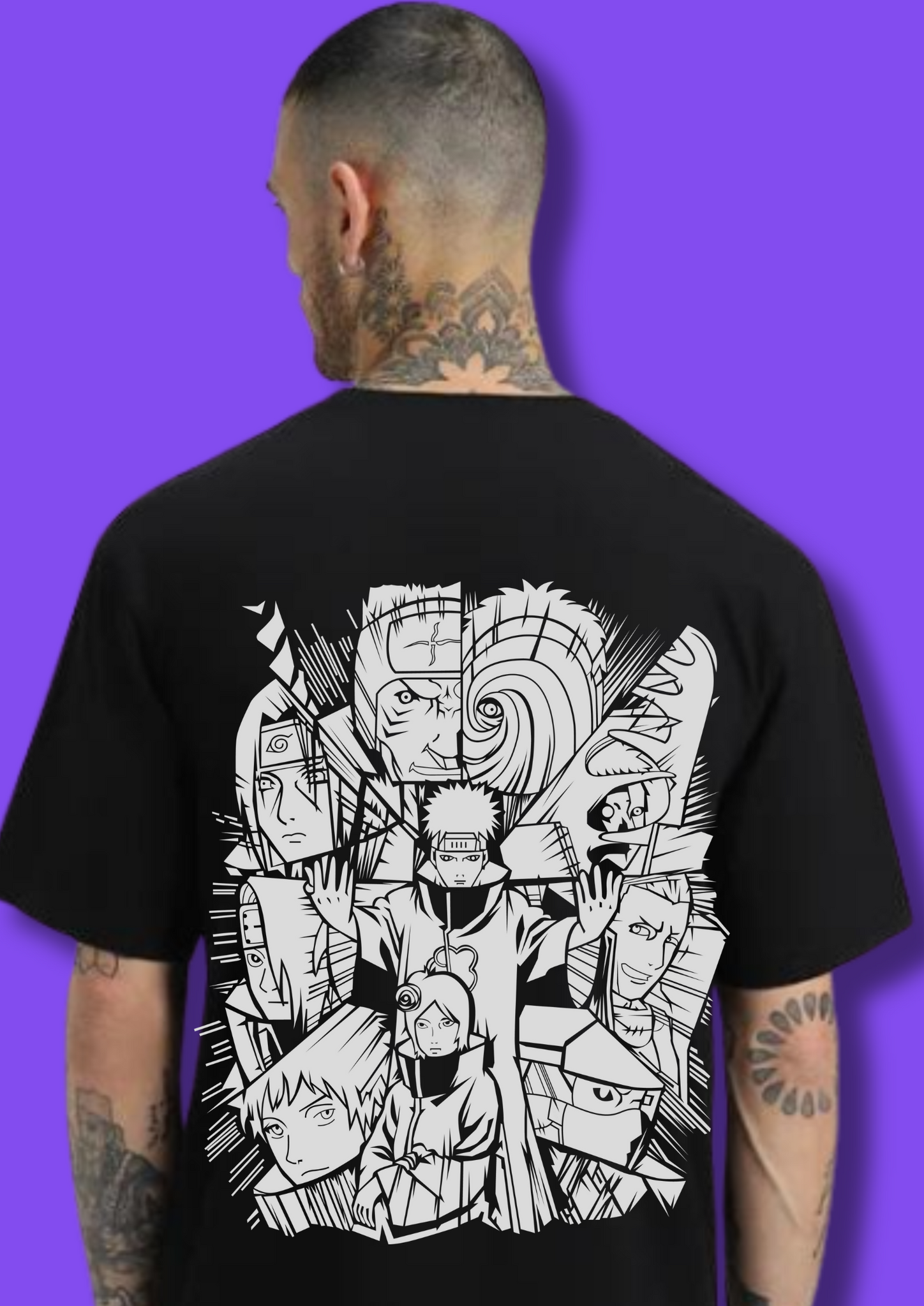 Naturo all character design printed tshirt