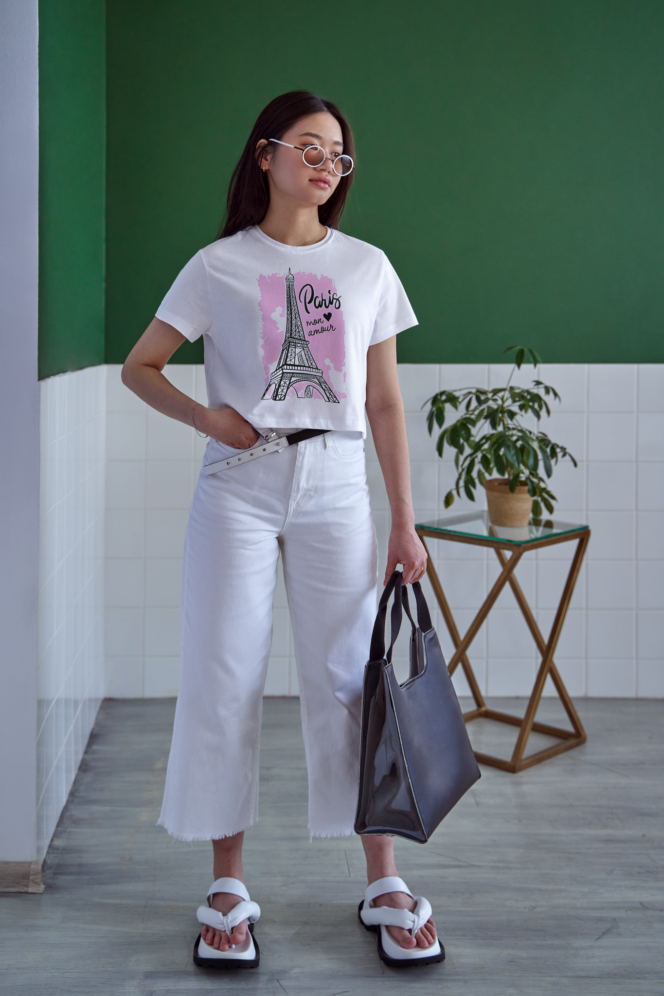 Paris mon amour printed tee for girls