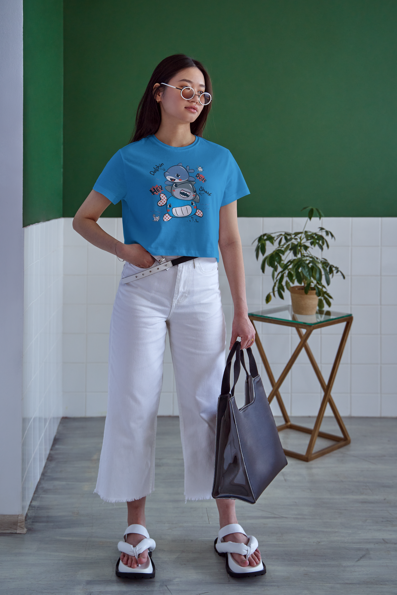 Giggly Dolphin printed tshirt for girls