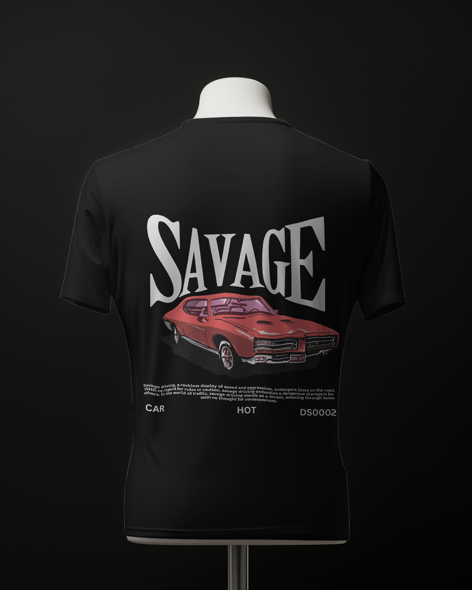 HOT SAVAGE CAR printed t-shirt