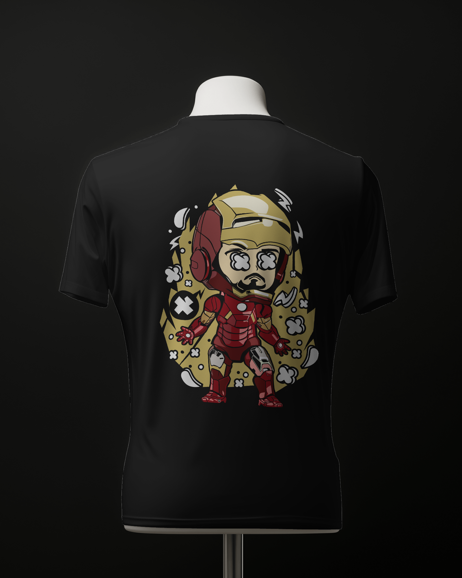 IRON MAN cartoon printed oversized tshirt