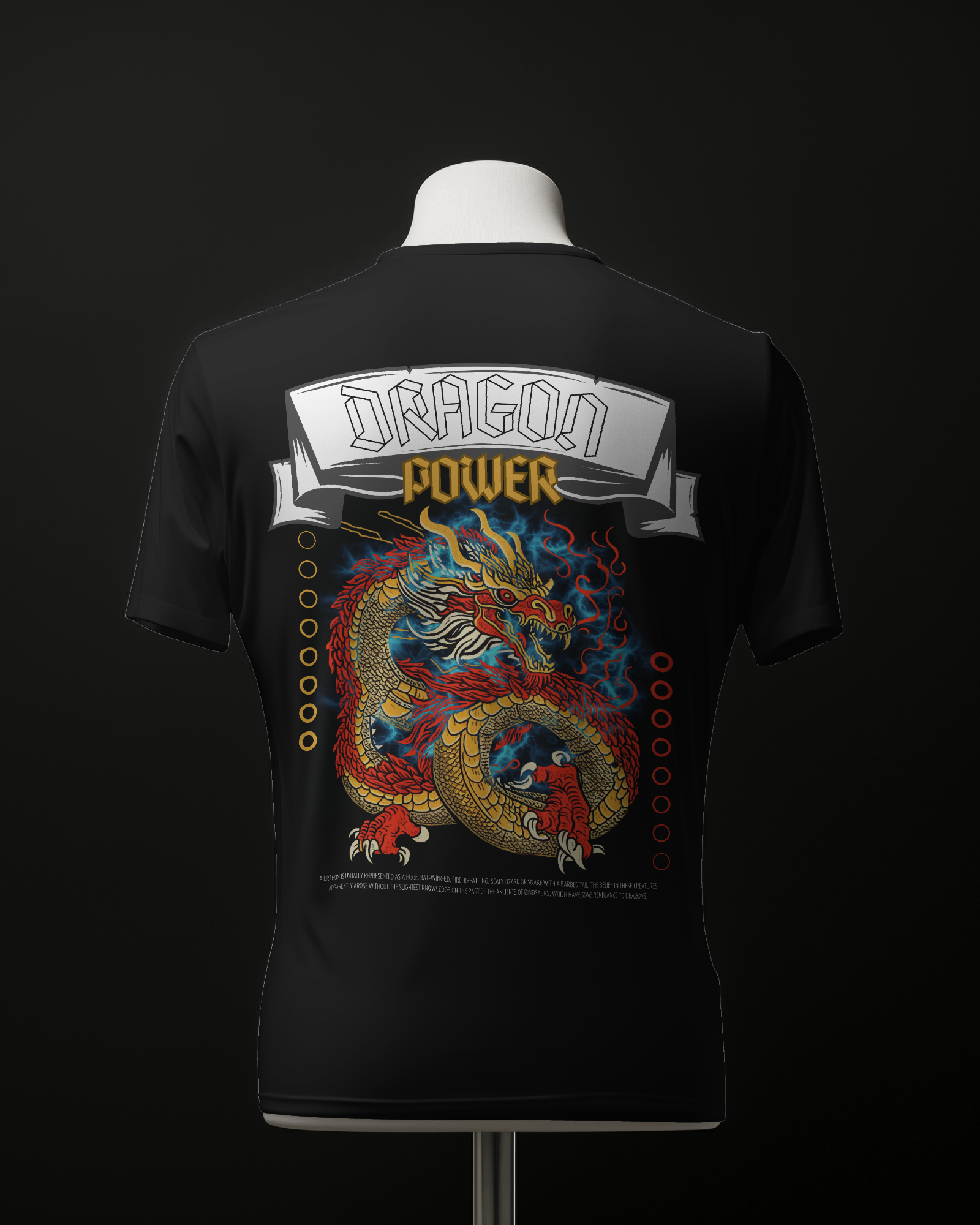HOT Dragon Power printed t-shirt