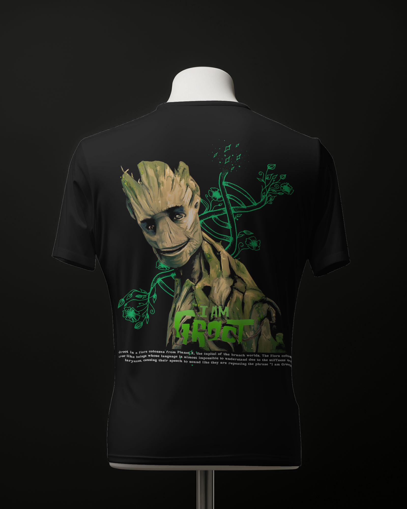 I am groot oversized printed tee