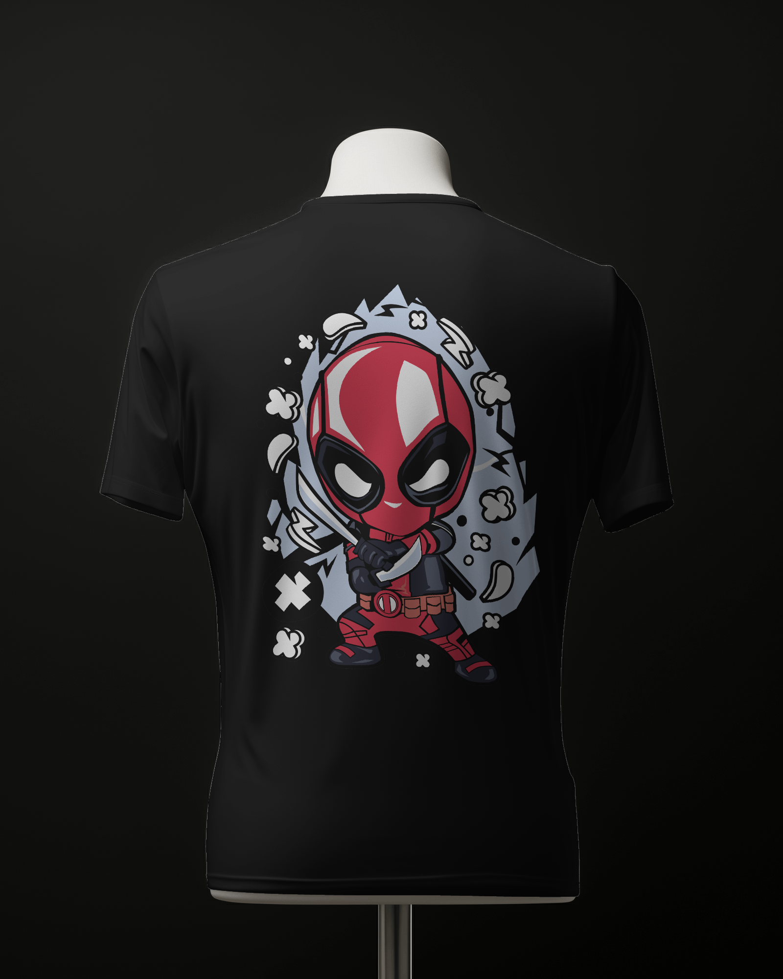 Deadpool cartoon printed oversized tee