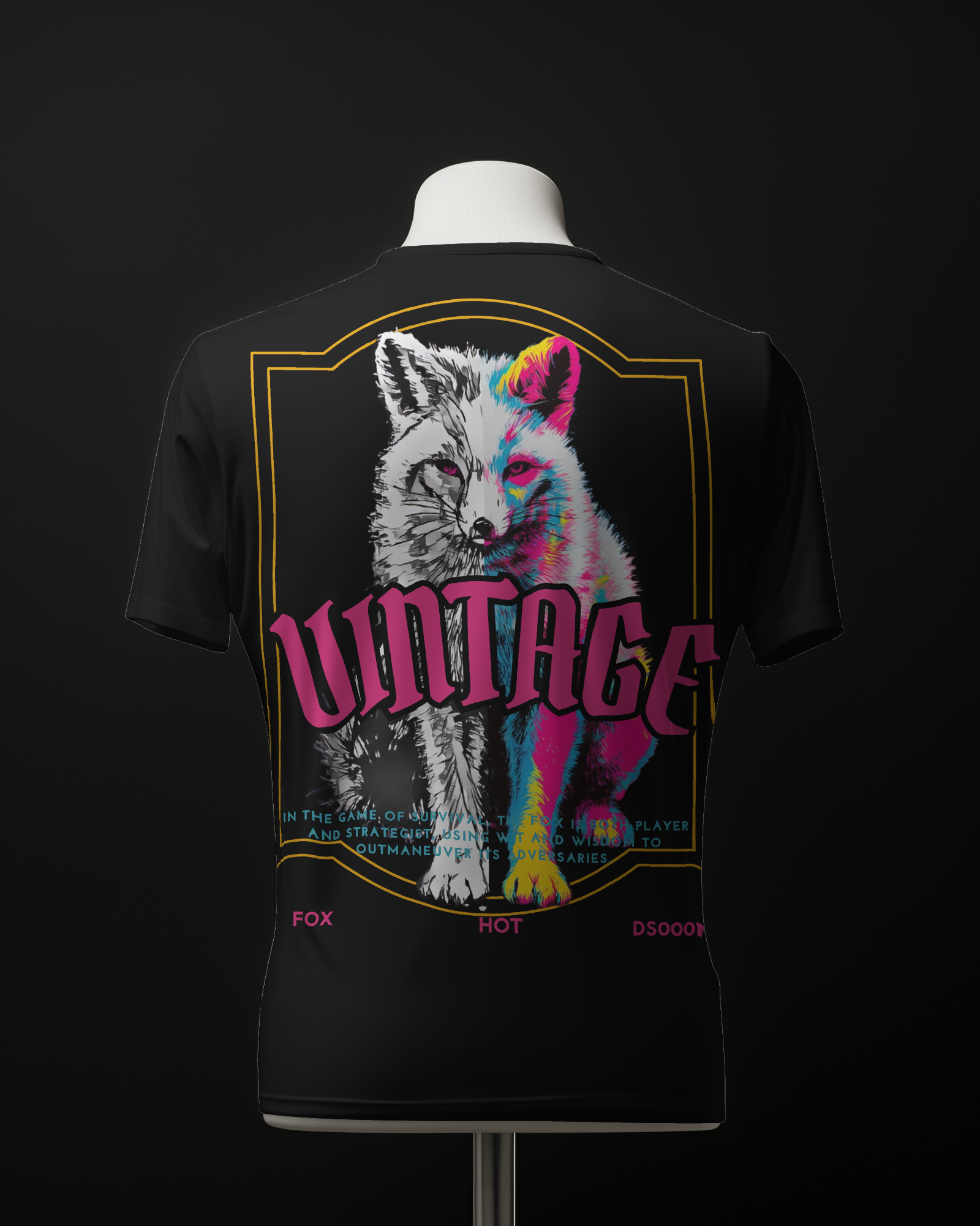 HOT FOX vintage printed t-shirt