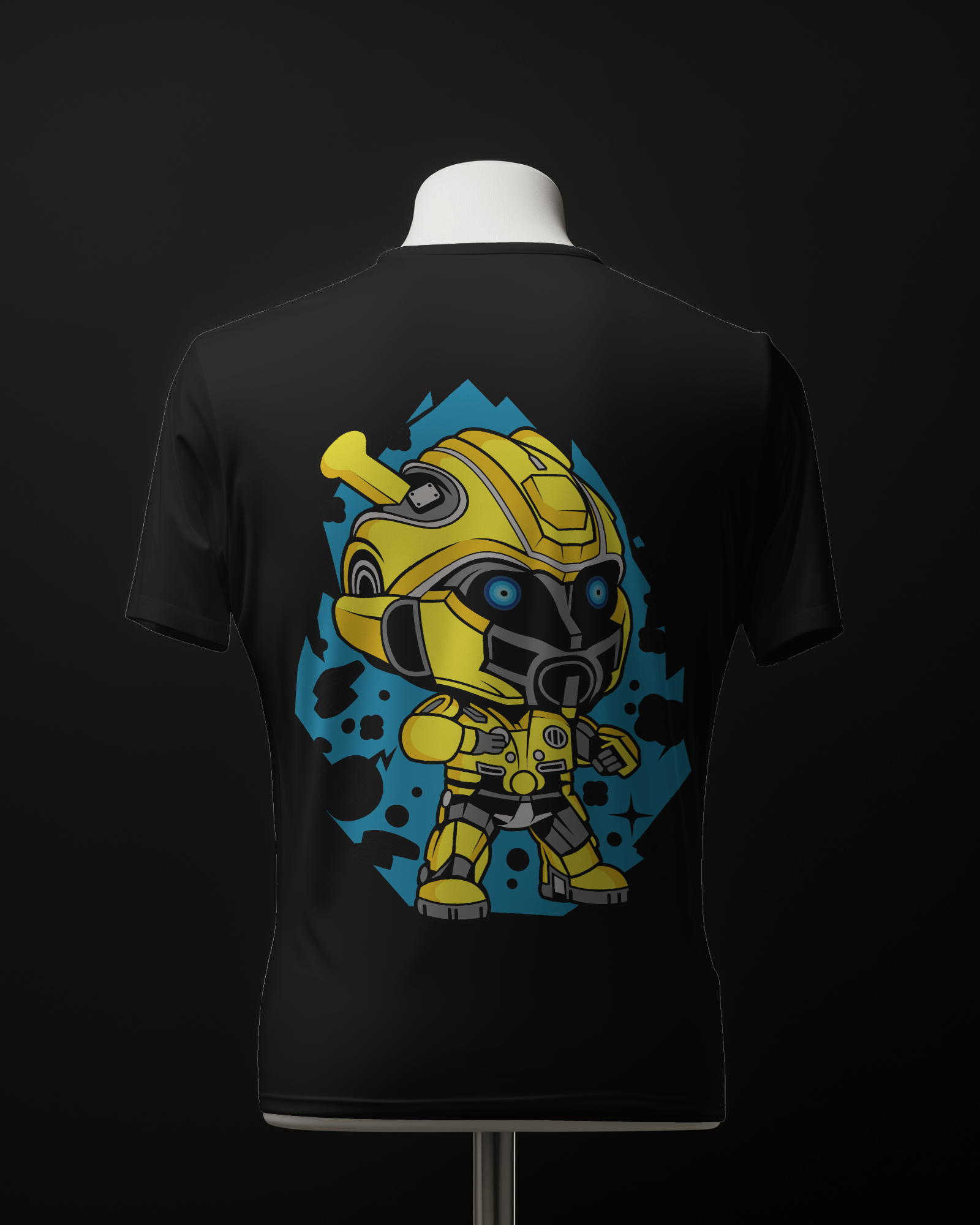 Bumblebee cartoon printed oversized tee