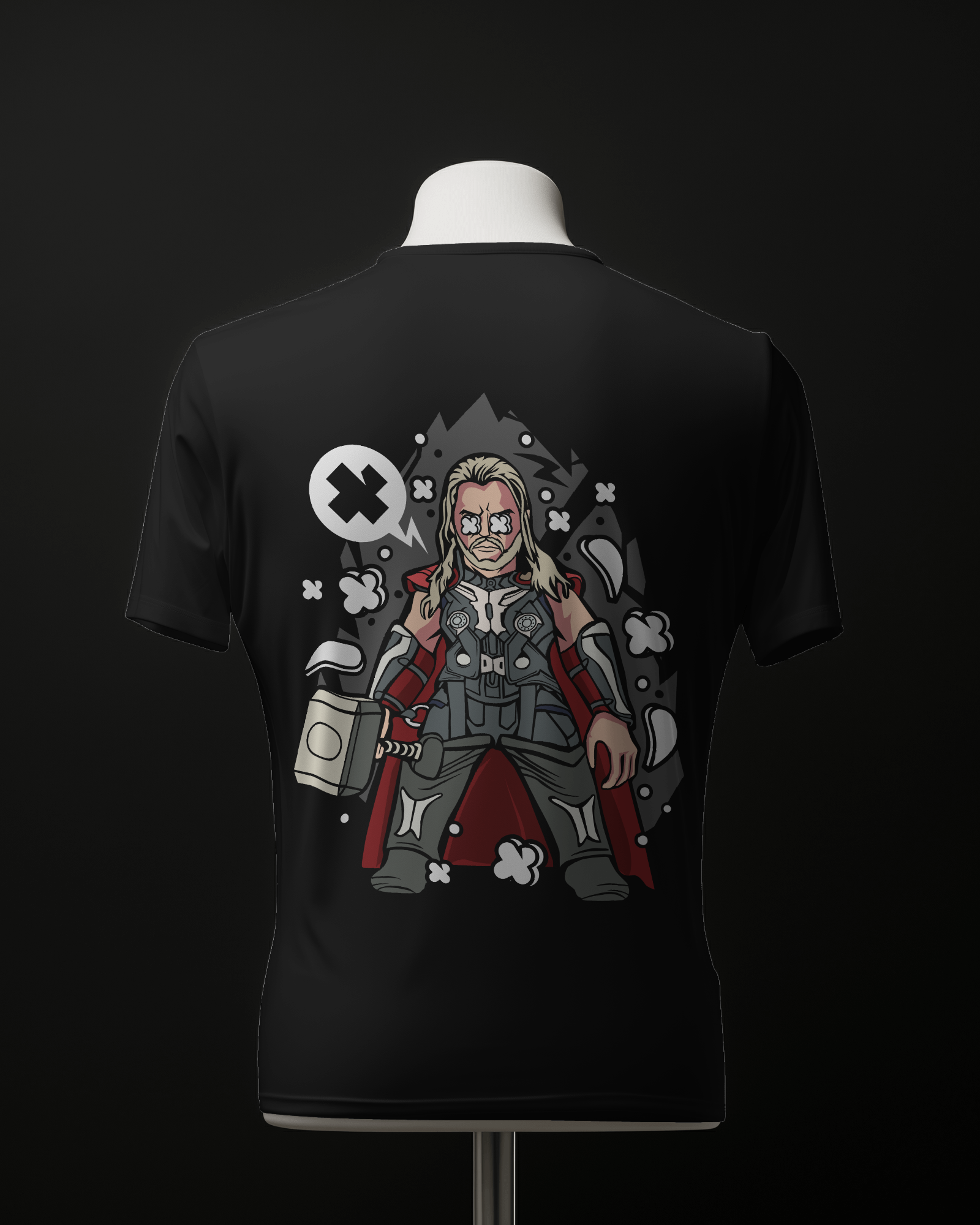 THOR cartoon printed oversized tee