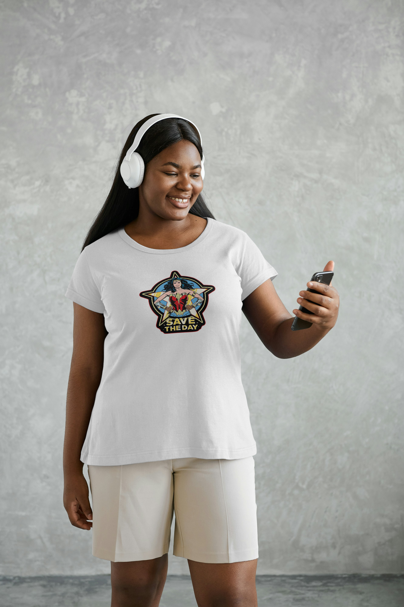 wonder women logo printed tshirt