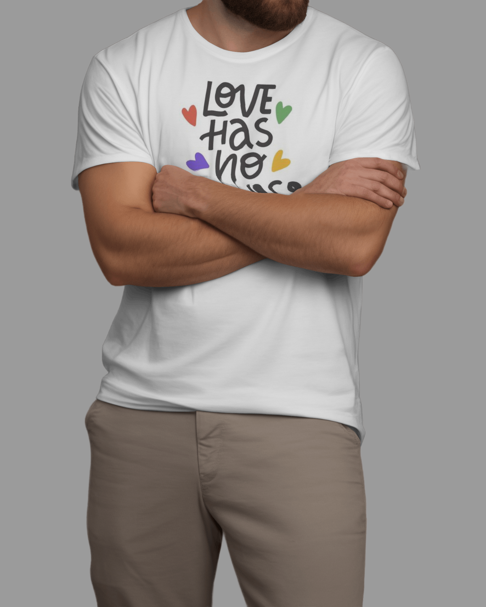 Pride"LOVE HAS NO GENDER" Caligraphy printed tshirt