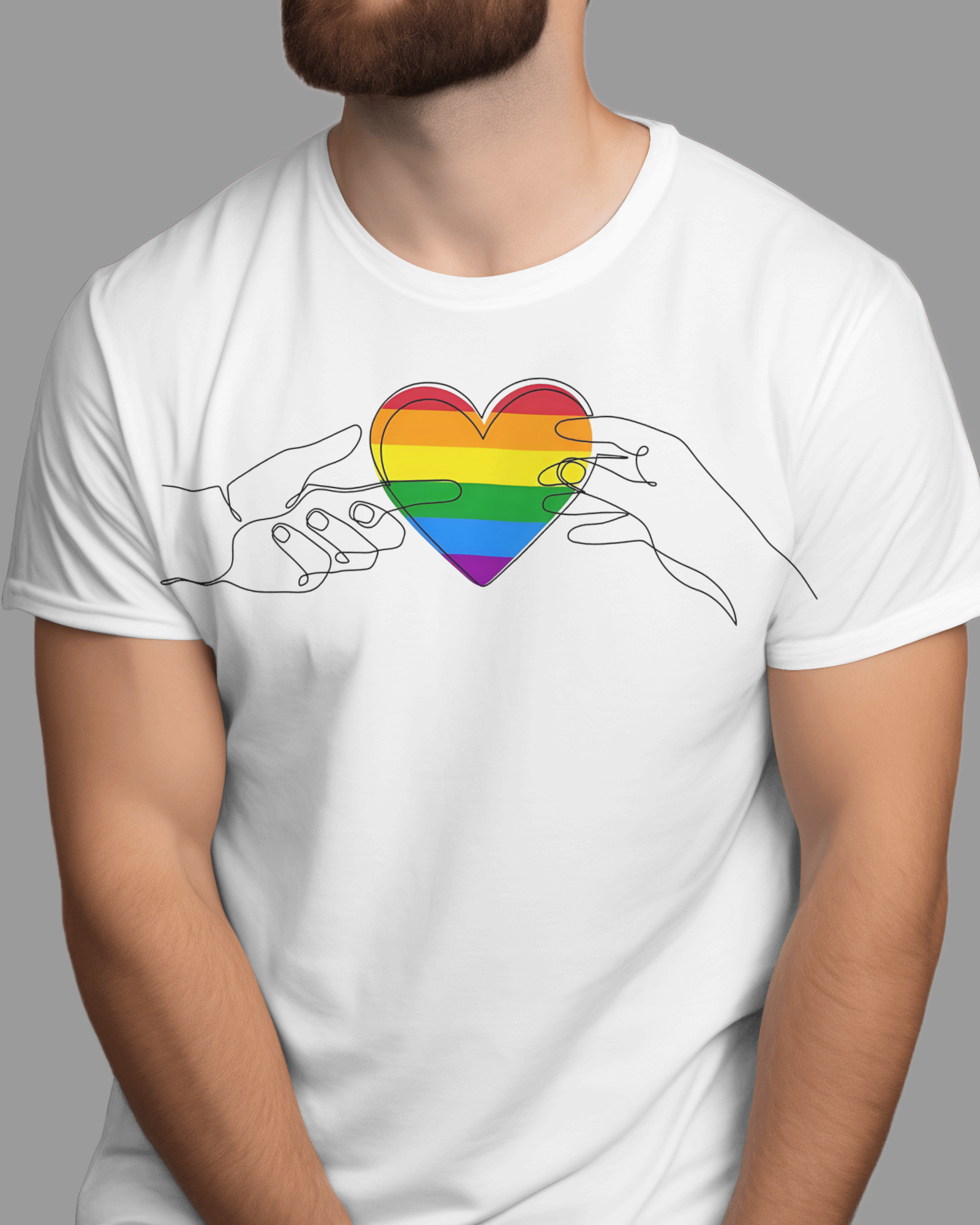 Rainbow heart printed tshirt