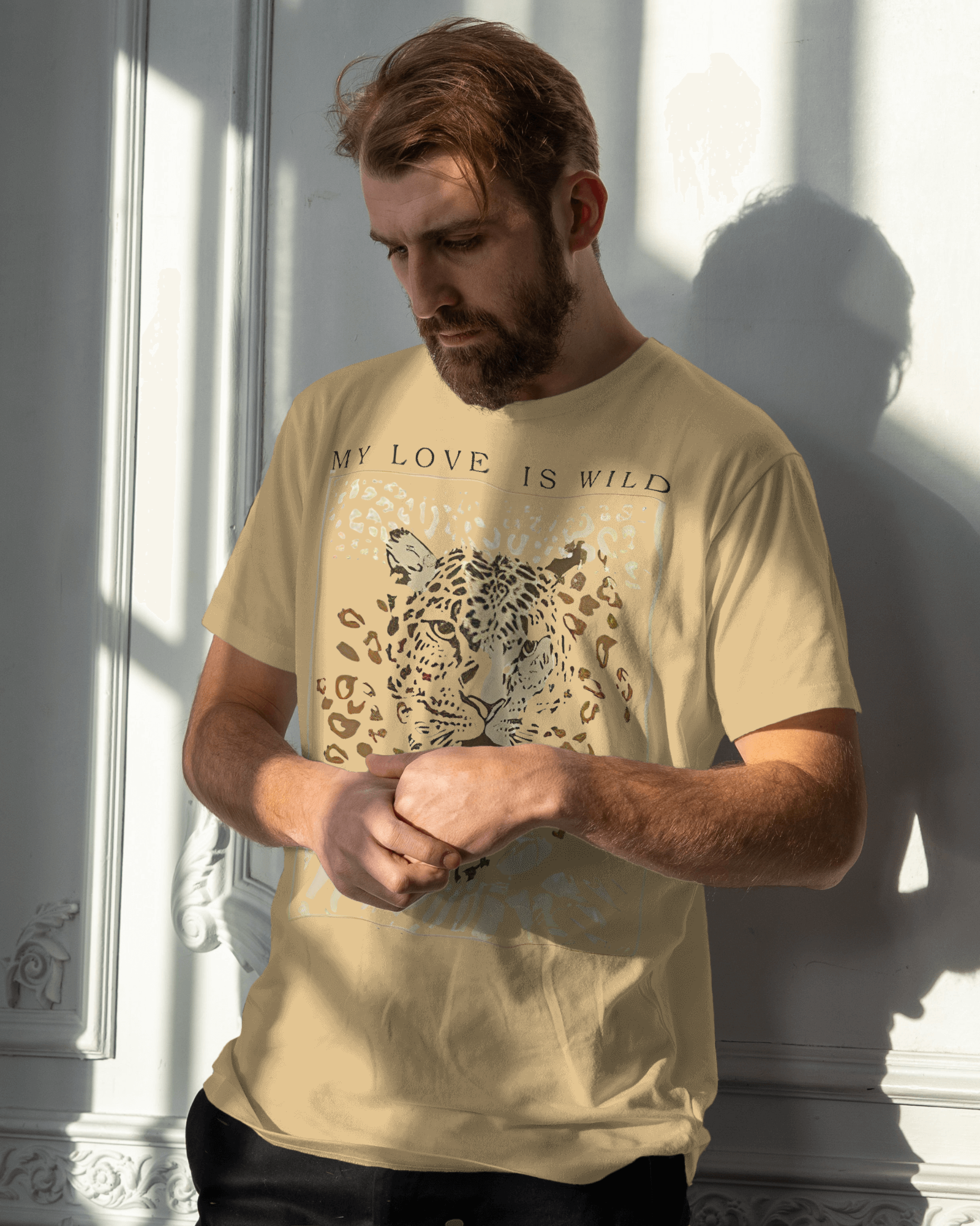 Cheeta printed 'my love is wild' oversized tee