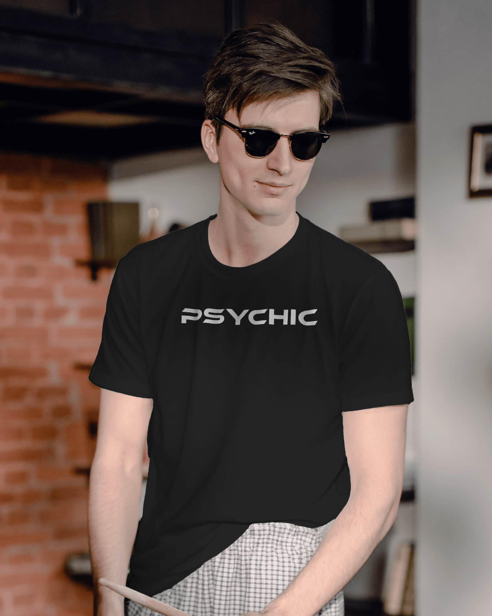 Psychic Printed black tshirt