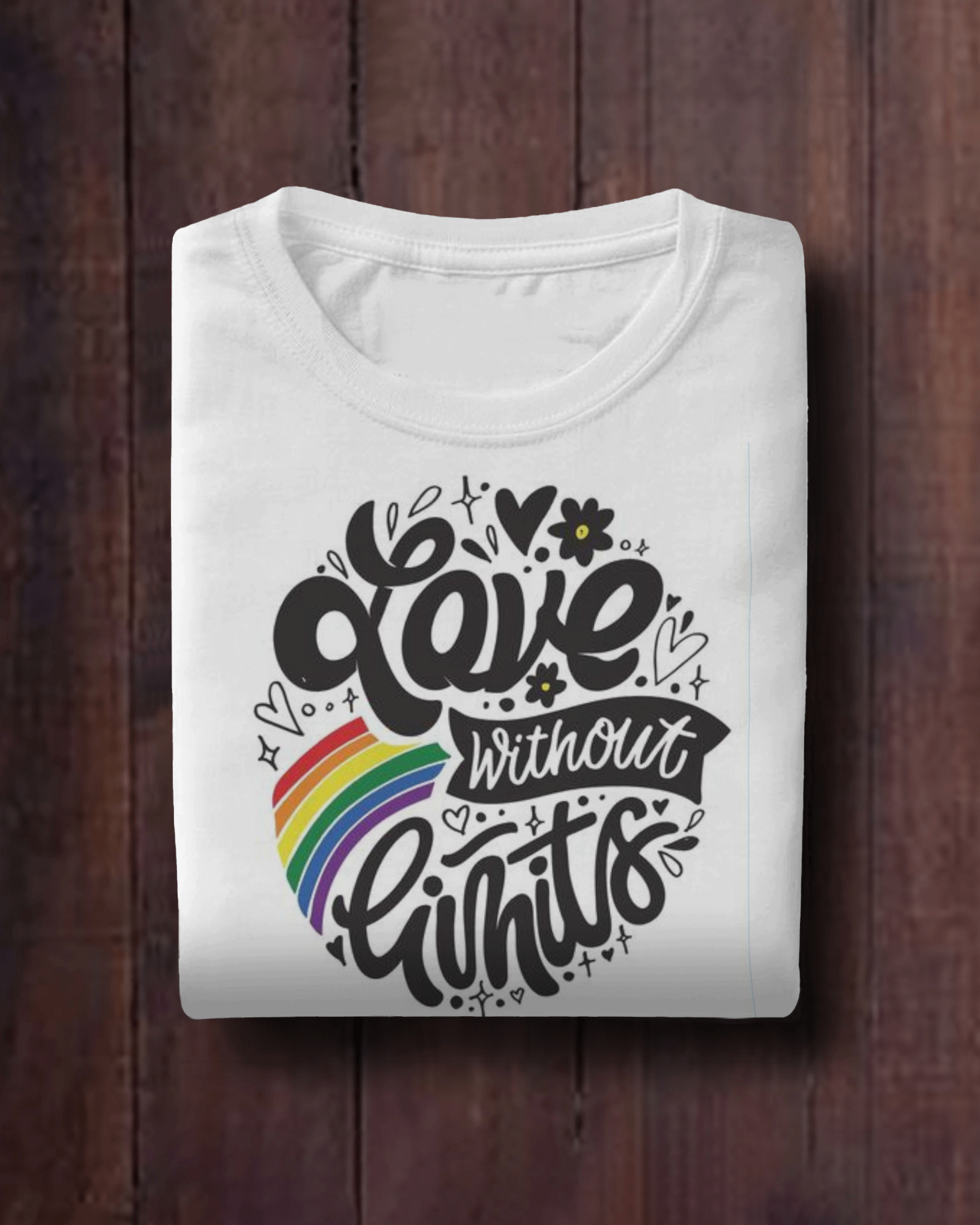 Pride " LOVE WITHOUT LIMTS" Caligraphy print tshirt