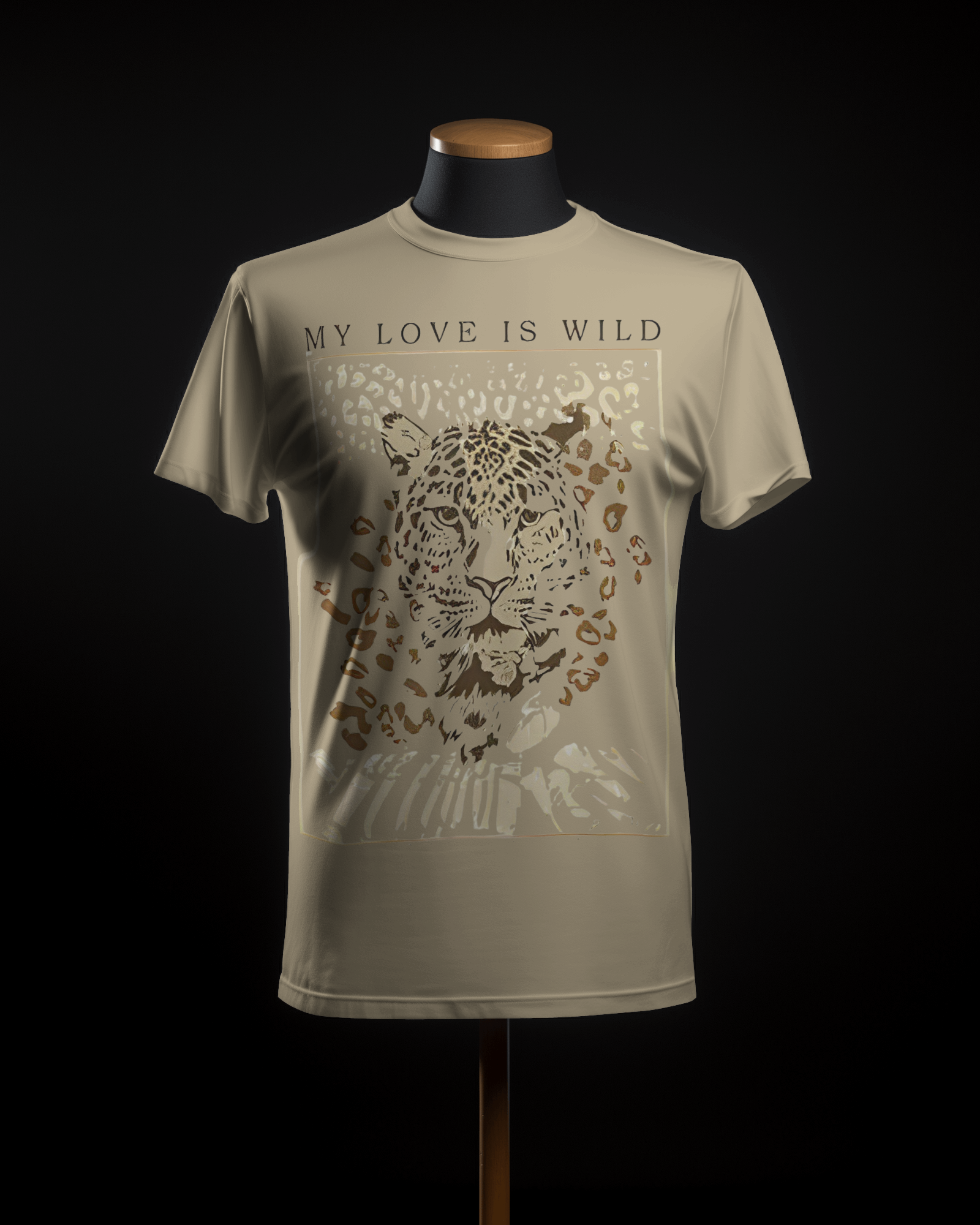 Cheeta printed 'my love is wild' oversized tee