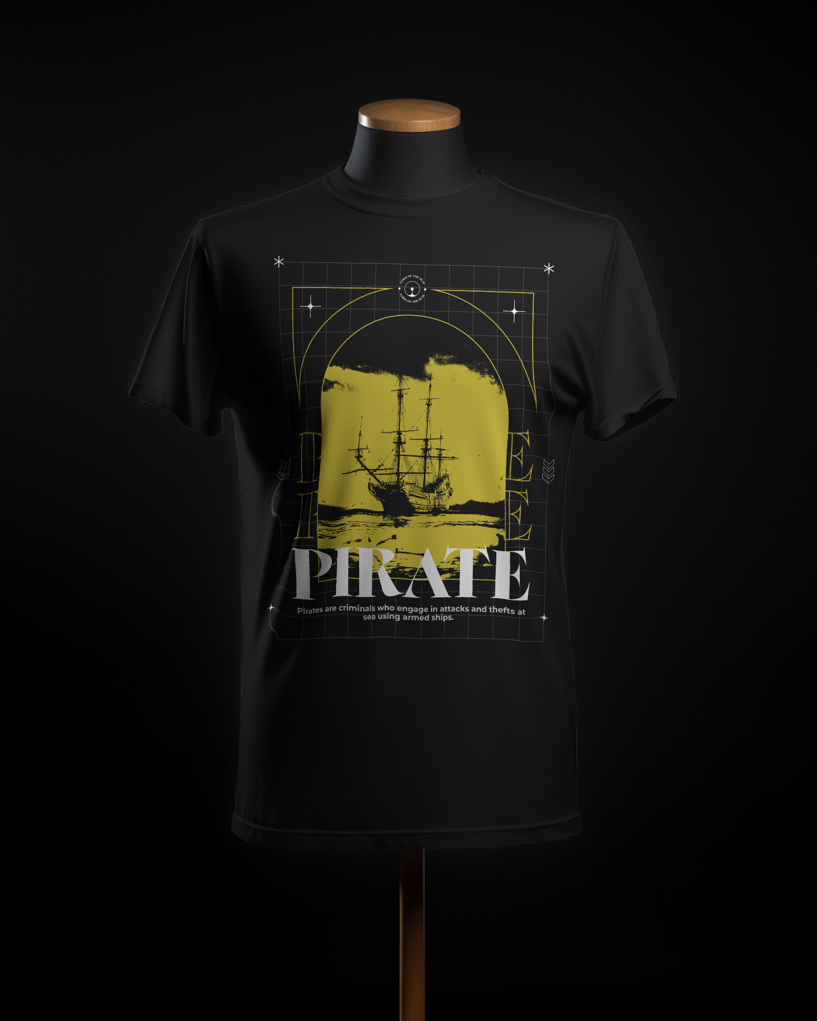 Pirate ship printed oversized tee